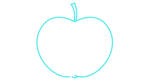 Blue line apple white Stock Footage 281555215