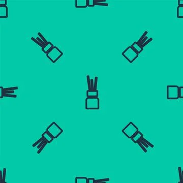 Blue line Aroma diffuser icon isolated seamless pattern on green background Stockillustratie