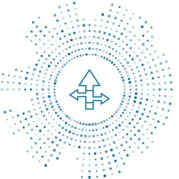 Blue line Arrow icon isolated on white background. Direction Arrowhead symb.. Stock Illustration