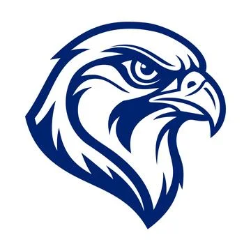 Blue Line Art Eagle Character Emblem Badge Logo Vector Template Illustrazione stock