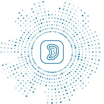 Blue line Bacteria icon isolated on white background. Bacteria and germs Stock Illustration