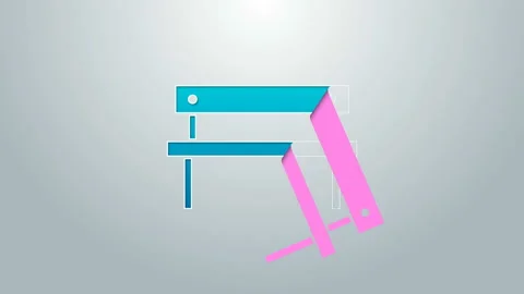 Blue line Bench icon isolated on grey background. 4K Video motion graphic Vídeos de archivo 145107142