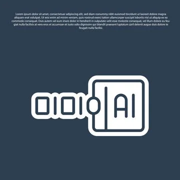 Blue line Binary code icon isolated on blue background. Vector Stockillustratie