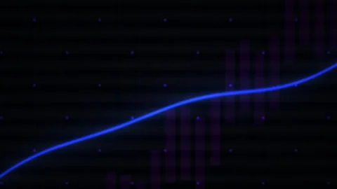 Blue line on black background graph. Stock Footage 335104829
