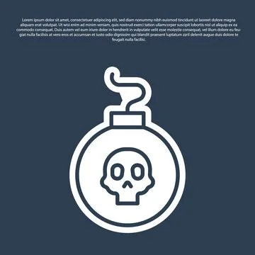 Blue line Bomb ready to explode icon isolated on blue background. Vector イラスト素材