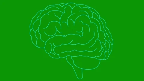 Blue line brain green Stock Footage 304111933