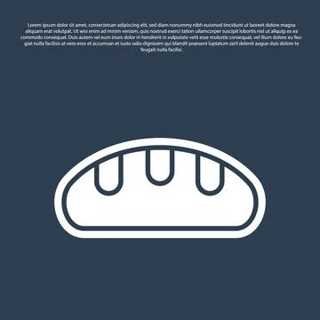Blue line Bread loaf icon isolated on blue background. Vector Stock Illustration