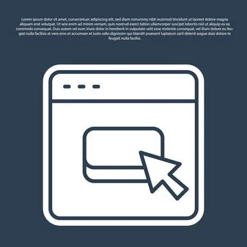 Blue line Browser files icon isolated on blue background. Vector Stock Illustration