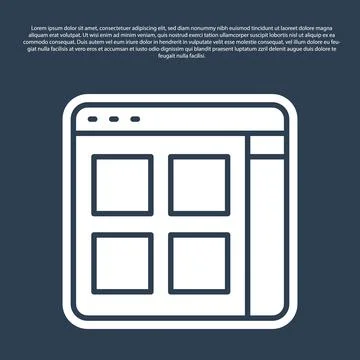 Blue line Browser files icon isolated on blue background. Vector Stock Illustration