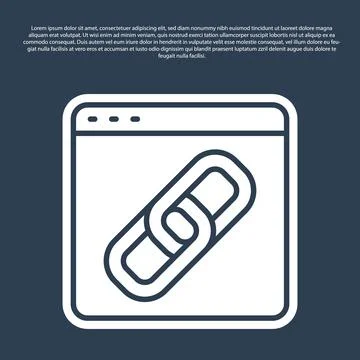 Blue line Browser window icon isolated on blue background. Vector Stock Illustration