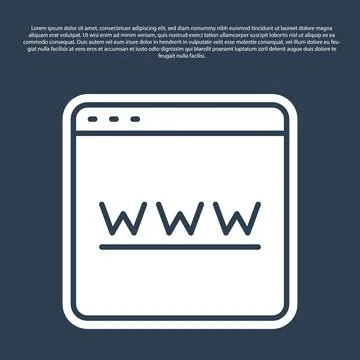 Blue line Browser window icon isolated on blue background. Vector Stockillustratie