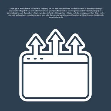 Blue line Browser window icon isolated on blue background. Vector Stock Illustration