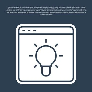 Blue line Browser window icon isolated on blue background. Vector 库存插图