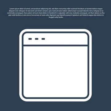 Blue line Browser window icon isolated on blue background.  Vector 库存插图