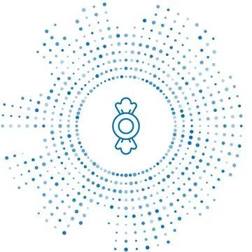 Blue line Candy icon isolated on white background. Abstract circle random dots Stock Illustration