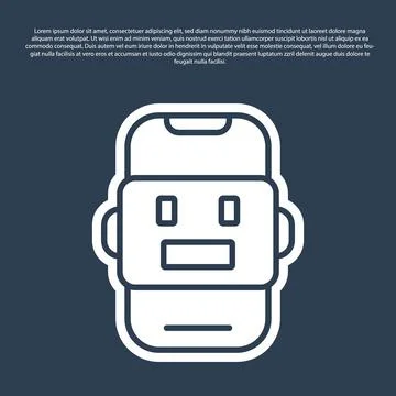 Blue line Chat bot icon isolated on blue background. Chatbot icon. Vector Illustrazione stock