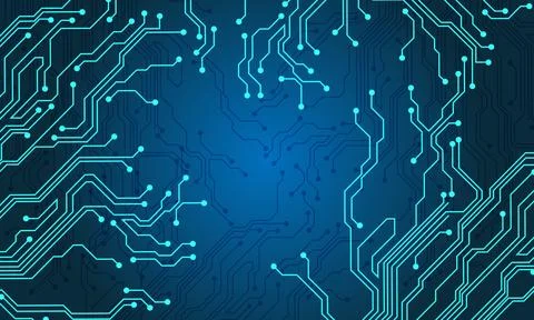 Blue line circuit computer technology futuristic background design creative Stock Illustration