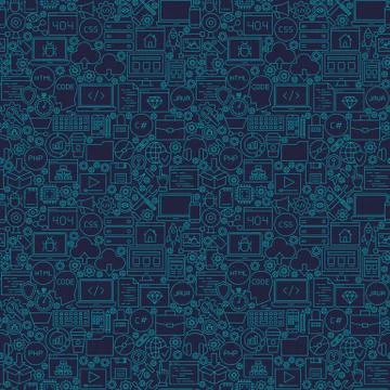Blue Line Coding Seamless Pattern Stock Illustration