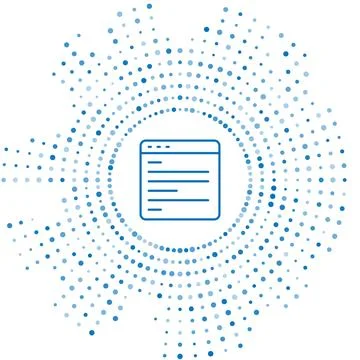 Blue line Computer api interface icon isolated on white background. Application 스톡 일러스트