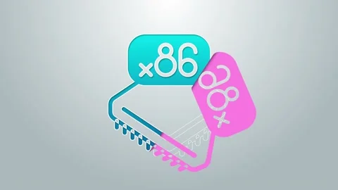 Blue line Computer processor with microcircuits CPU icon isolated on grey Stock Footage 155481513