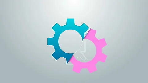 Blue line Cost reduction icon isolated on grey background. 4K Video motion Stock Footage 145293474