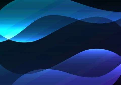 Blue line curve transparent layer abstract background Stock Illustration