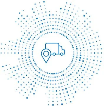 Blue line Delivery tracking icon isolated on white background. Parcel tracking Stock Illustration