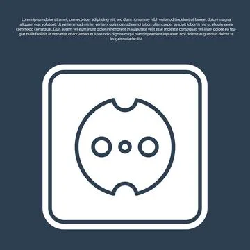 Blue line Electrical outlet icon isolated on blue background. Power socket... Stock Illustration