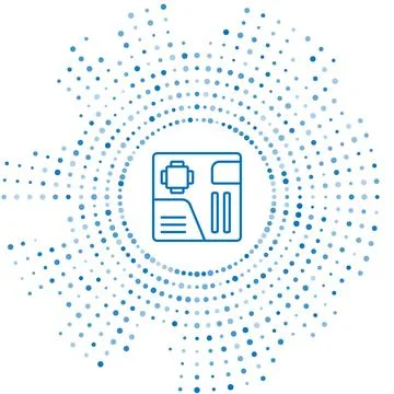 Blue line Electronic computer components motherboard digital chip integrate.. 스톡 일러스트