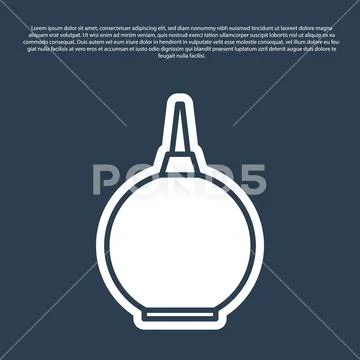 Blue line Enema icon isolated on blue background. Enema with a plastic ...