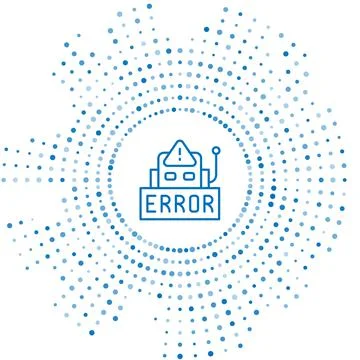 Blue line Error in the operation program of the robot icon isolated on white イラスト素材