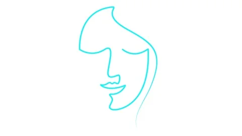 Blue line face white Stock-Footage 259990798