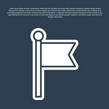Blue line Flag icon isolated on blue background. Victory, winning and conquer Stock Illustration