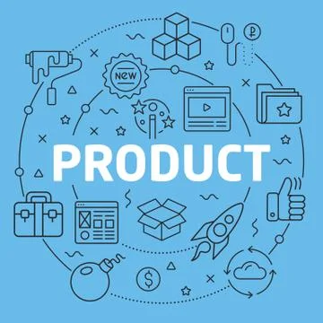 Blue Line Flat Circle illustration product Stock Illustration