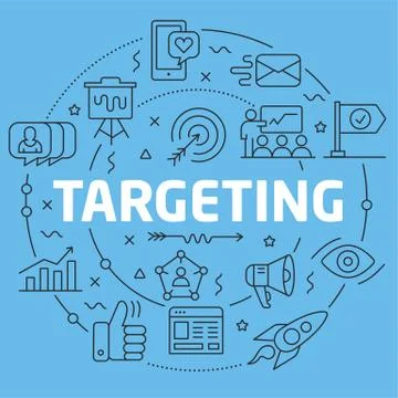 Blue Line Flat Circle illustration targeting Stock Illustration