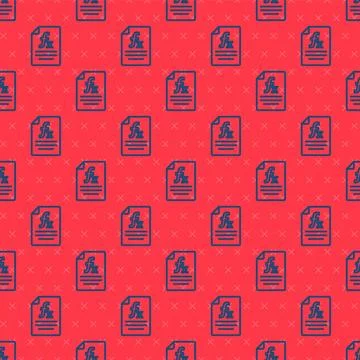 Blue line Function mathematical symbol icon isolated seamless pattern on red  Stock Illustration