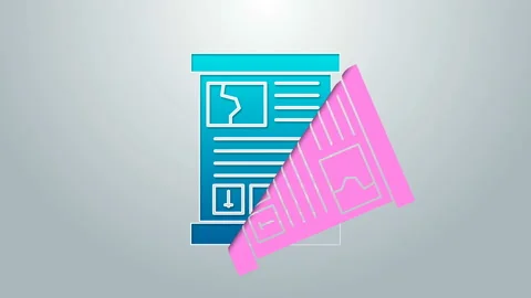 Blue line Game guide icon isolated on grey background. User manual, instruction Stock Footage 145107791