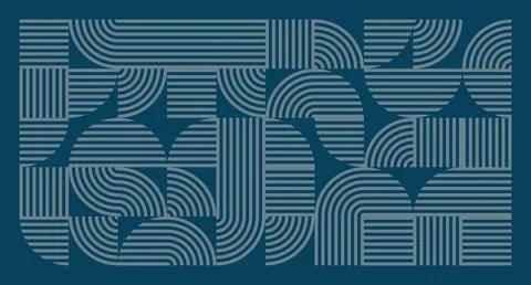 Blue Line Geometric Abstract Pattern Stock Illustration
