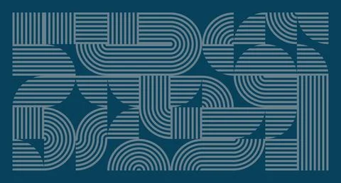 Blue Line Geometric Abstract Pattern 库存插图