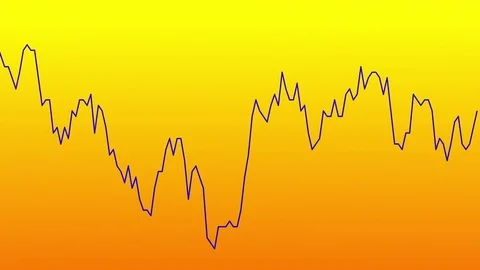 Blue line graph on orange background chart of stock market investment trading. Stock Footage 83216289