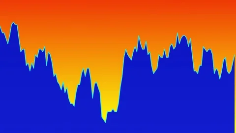Blue line graph on orange background chart of stock market investment trading. Stock Footage 83216577