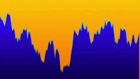 Blue line graph on orange background chart of stock market investment trading. Stock Footage 83217088
