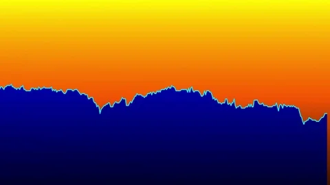 Blue line graph on orange background chart of stock market investment trading. Video stock 83224358