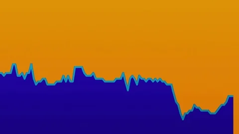 Blue line graph on orange background chart of stock market investment trading. Stock Footage 83241037