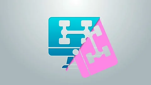 Blue line Hardware diagnostics condition of car icon isolated on grey background Stock Footage 145492933