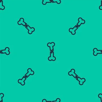 Blue line Human broken bone icon isolated seamless pattern on green backgro.. Stockillustratie