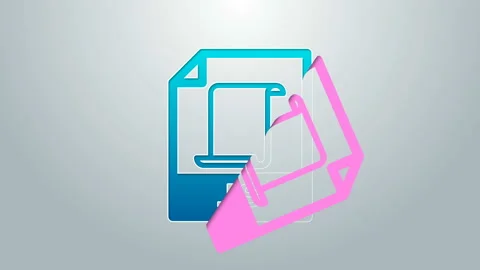 Blue line JS file document. Download js button icon isolated on grey background Stock Footage 144966432