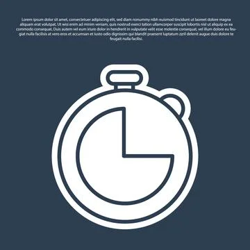 Blue line Kitchen timer icon isolated on blue background. Cooking utensil 스톡 일러스트