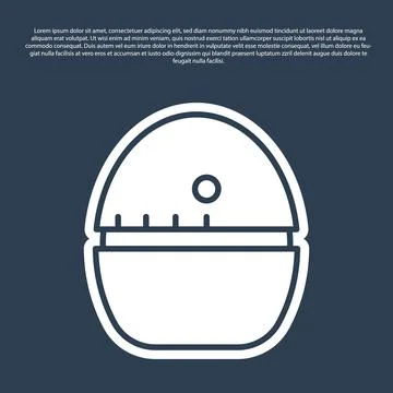 Blue line Kitchen timer icon isolated on blue background. Egg timer. Cooking 库存插图