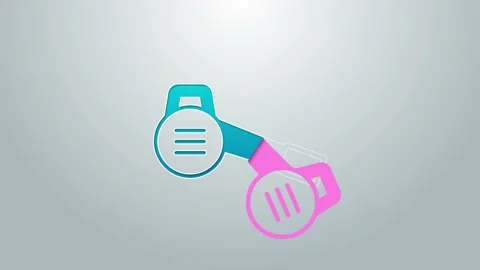 Blue line Leaf garden blower icon isolated on grey background. 4K Video motion Stock Footage 155474102